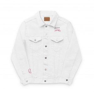 Chic Embroidered Denim Jacket for Coffee and Wine Lovers, Trendy Outerwear, Fashion Statement, Casual Wear, Gift for Her